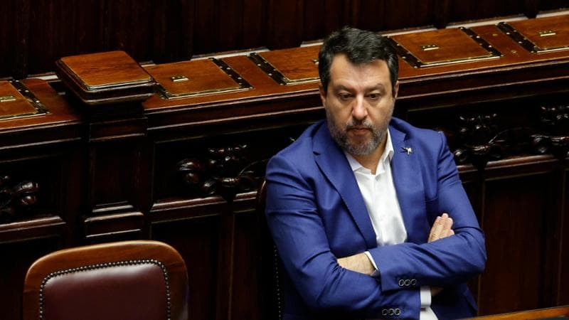 Matteo Salvini, ministro delle Infrastrutture e dei Trasporti e leader della Lega, durante le dichiarazioni di voto finali sul decreto ‘Salva casa’, Camera dei deputati, Roma, 19 luglio 2024. ANSA/FABIO FRUSTACI