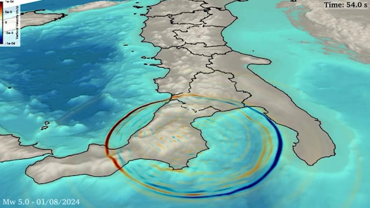 Terremoto in Calabria, in un video la rotta delle onde sismiche: l'animazione Ingv