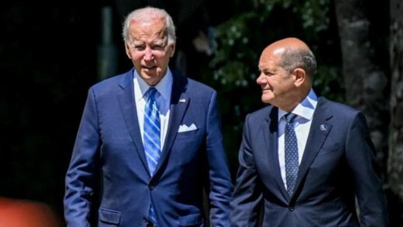 Il presidente americano Biden e il cancelliere tedesco Scholz
