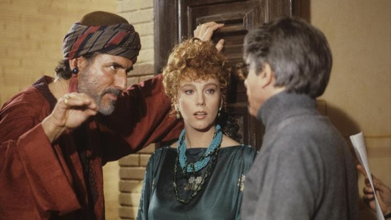 Con Lando Buzzanca e Luigi Magni sul set di Secondo Ponzio Pilato (1987)