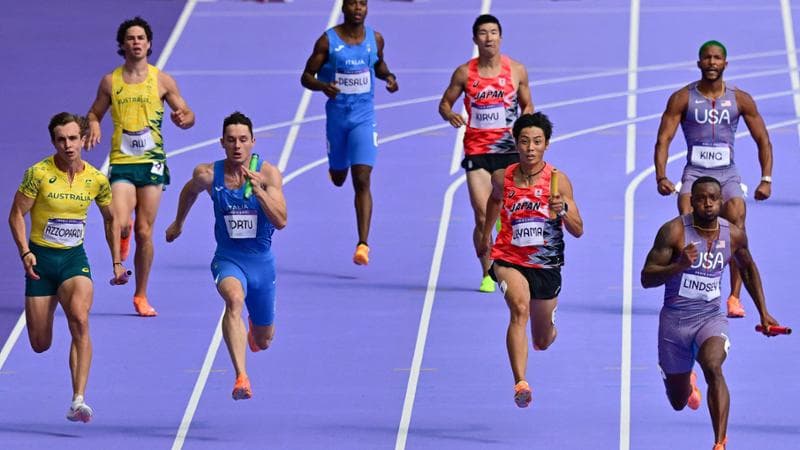 Filippo Tortu e Fausto Desalu durante le semifinali