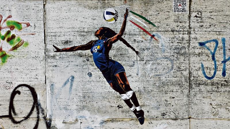 12/08/24 Roma, Murales della street artist Laika, dedicato alla pallavolista Paola Egonu dopo la vittoria della medaglia d’oro alle Olimpiadi di Parigi 2024