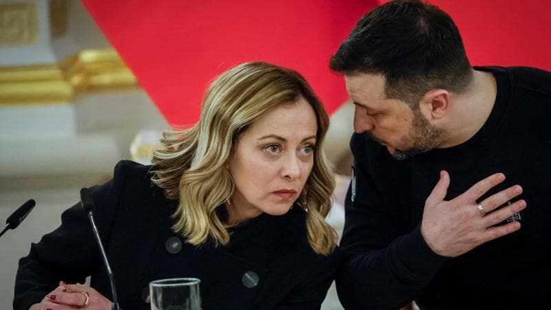 Volodymyr Zelensky e Giorgia Meloni a Kiev