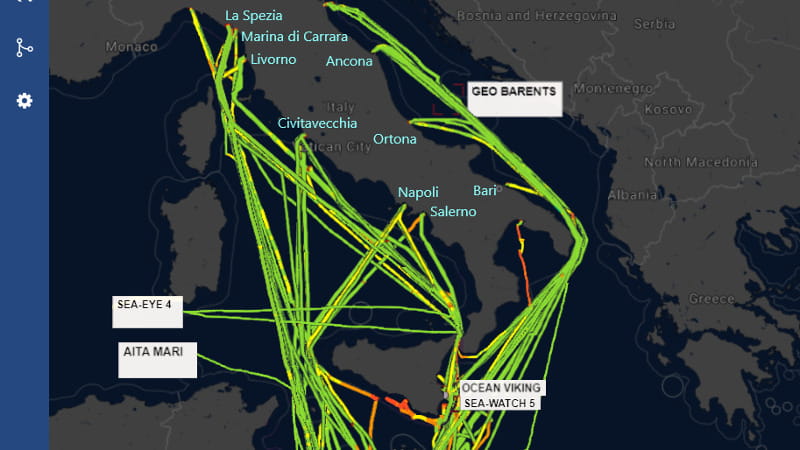 mappa realizzata con il sistema Osint dal giornalista di radio radicale Sergio Scandura