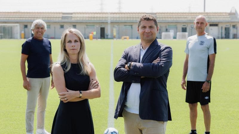 Elena Mirandola (Ceo),Mauro Ferrara (Coo), Miro Keci (ds) e Stefano Sottili (allenatore)
