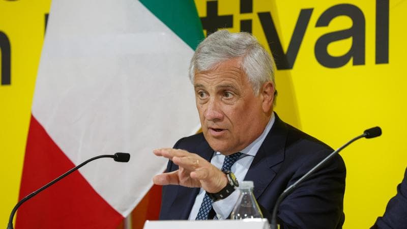 Italy's Minister for Foreign Affairs, Antonio Tajani attends a joint press conference at Palazzo Sopracenerina, on occasion an offical visit concerning bilateral relations, in Locarno, Switzerland, 12 August 2024. ANSA/GIUSEPPE LAMI