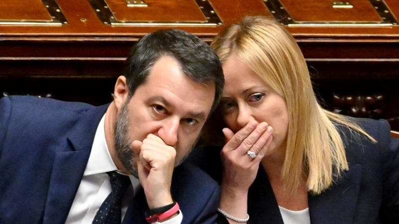 Il vicepremier Salvini e la premier Meloni
