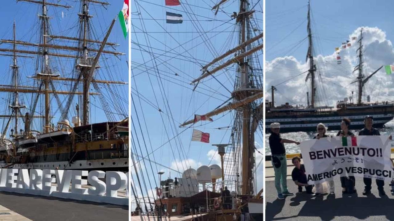 L'Amerigo Vespucci a Tokyo: è la prima visita della nave scuola in Giappone