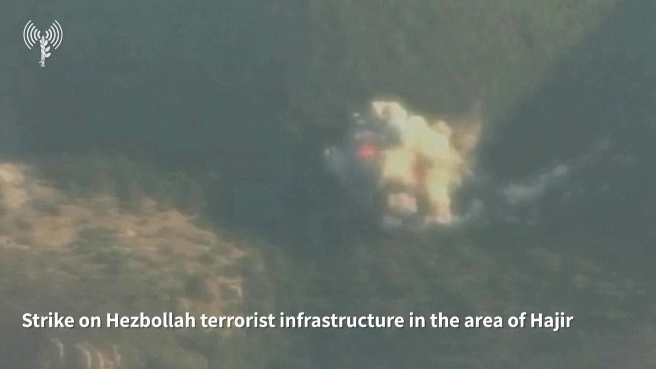L'esercito israeliano diffonde video degli attacchi contro basi di Hezbollah nel Libano meridionale