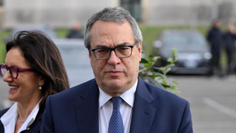 Il Garante nazionale dei diritti delle persone private della liberta' personale, Felice Maurizio D'Ettore, durante la cerimonia per il 25esimo anniversario del Gruppo operativo mobile della Polizia penitenziaria (Gom) nella scuola di formazione dell'amministrazione penitenziaria ''Giovanni Falcone'', Roma, 20 febbraio 2024. ANSA/ETTORE FERRARI

