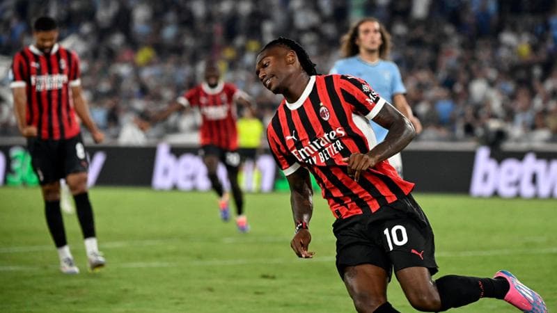 Leao dopo il gol del pari