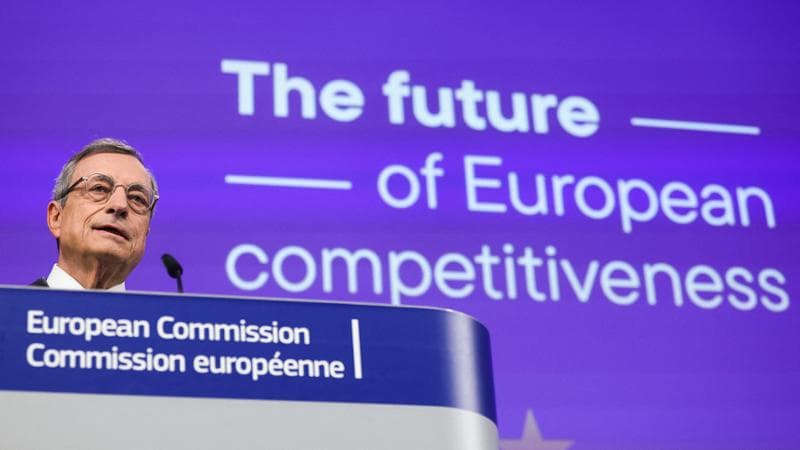 L'ex presidente della Bce Draghi alla presentazione del rapporto sulla competitività europea