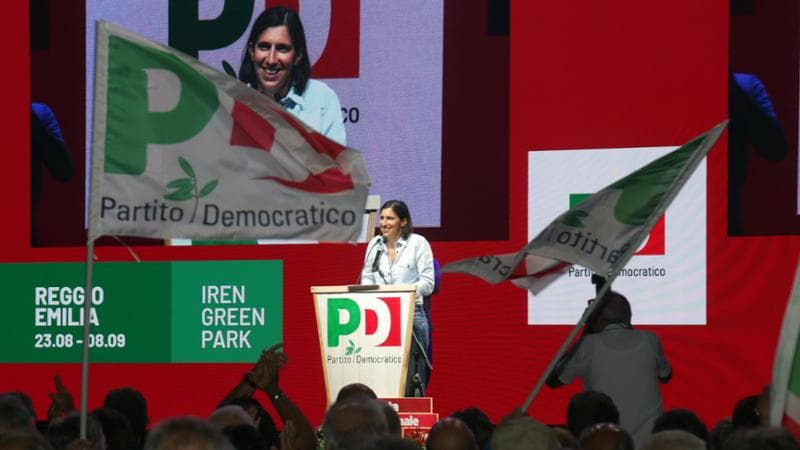 Il comizio di Elly Schlein alla Festa Nazionale dell' Unità a Reggio Emilia