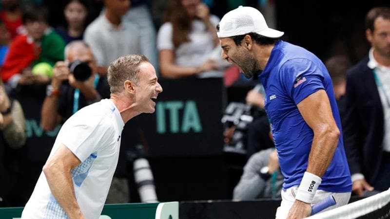 Il ct Volandri con Matteo Berrettini