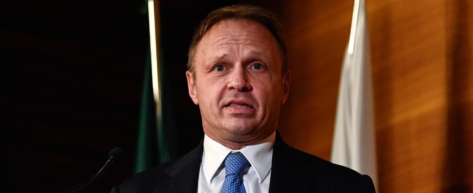Il ministro dell’Agricoltura, della Sovranità Alimentare e delle Foreste, Francesco Lollobrigida,  durante l’assemblea annuale della Federazione Italiana Pubblici Esercizi (Fipe) - Confcommercio, Roma, 15 novembre 2023. ANSA/RICCARDO ANTIMIANI