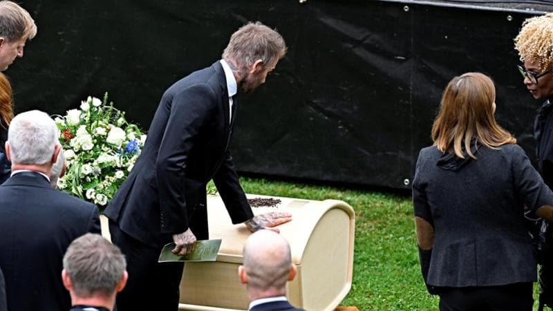 David Beckham al funerale di Eriksson