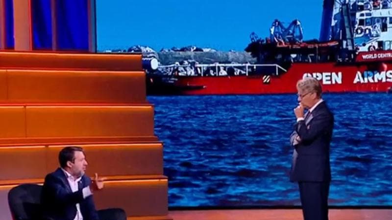 Matteo Salvini, ospite di 'Quarta Repubblica' su Rete 4