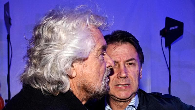 Beppe Grillo e Giuseppe Conte

