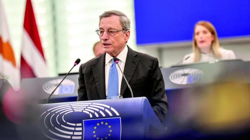 Mario Draghi a Strasburgo