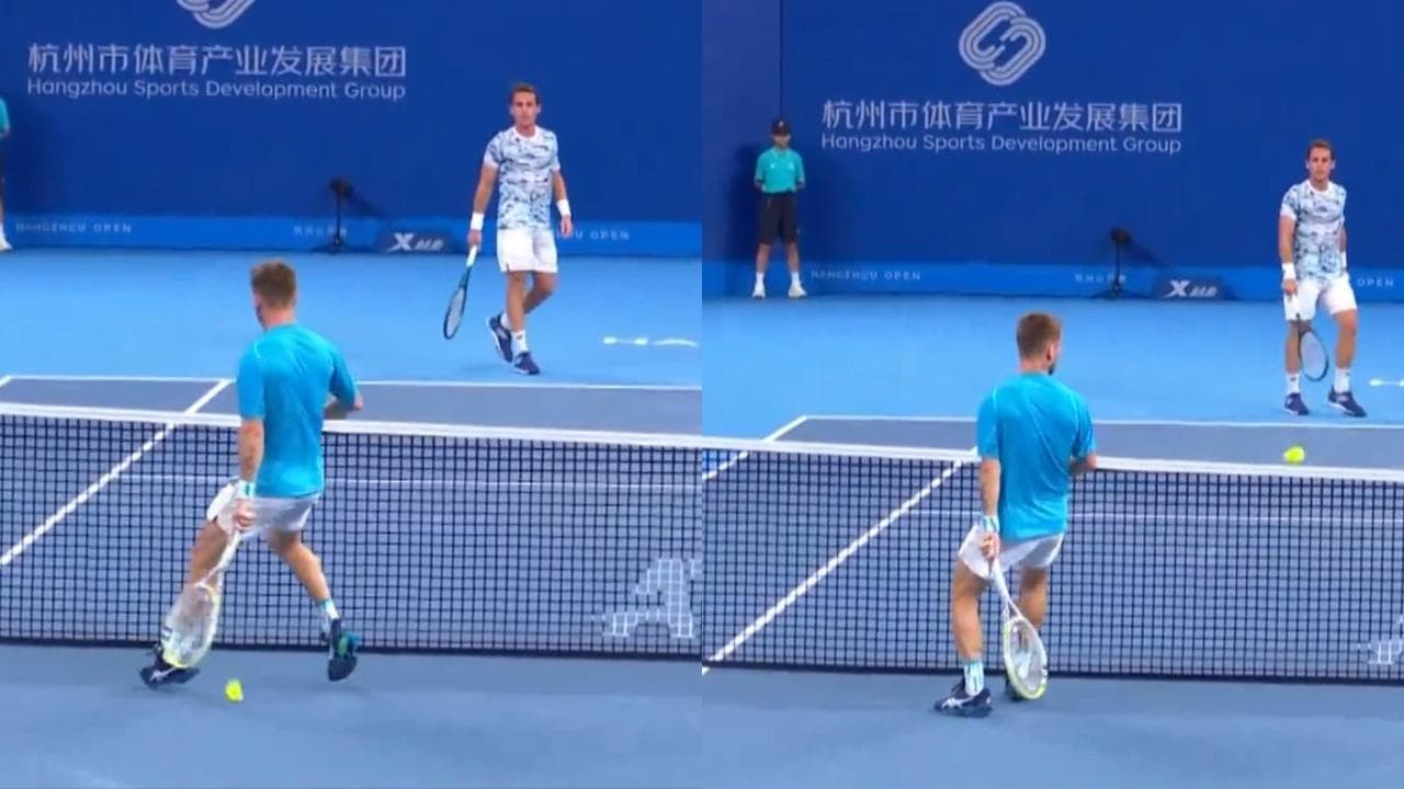 Tennis, il colpo di genio di Moutet: avversario immobile, pubblico incredulo