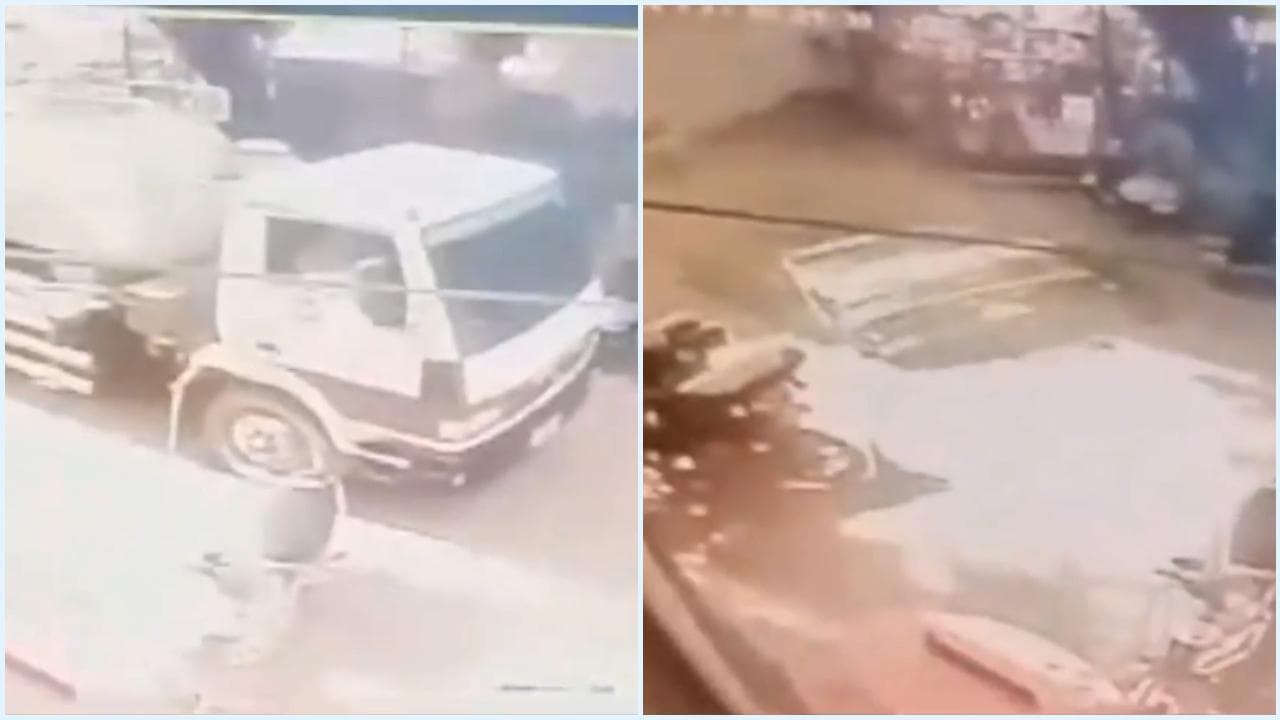 India, la strada collassa all'improvviso e il camion sparisce nella voragine: le immagini delle telecamere di sicurezza
