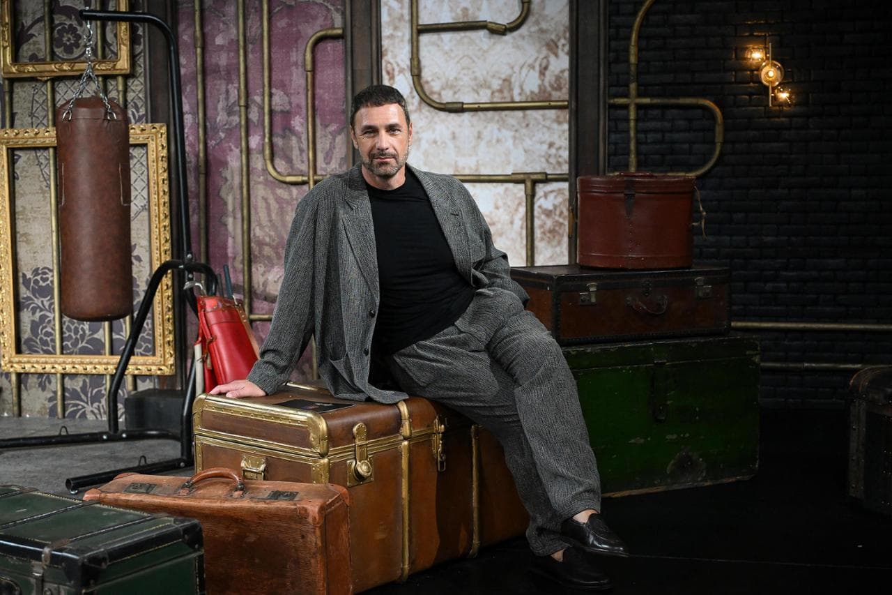 L'attore nello studio di 'Ciao maschio'