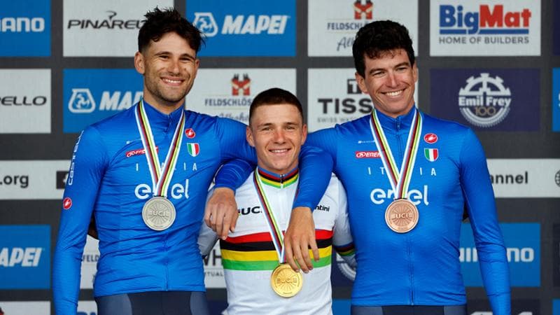 Il podio della crono mondiale