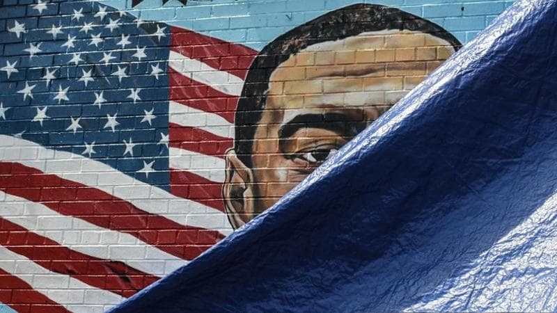 George Floyd in un murale realizzato a Brooklyn dall’artista Kenny Altidor