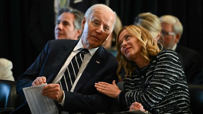 Il presidente Usa Joe Biden e la premier Giorgia Meloni&nbsp; (AFP)
