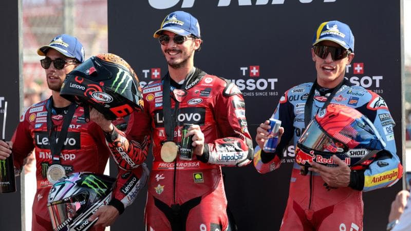 MotoGp, Bagnaia vince la Sprint Race in Indonesia, Martin cade e non ...
