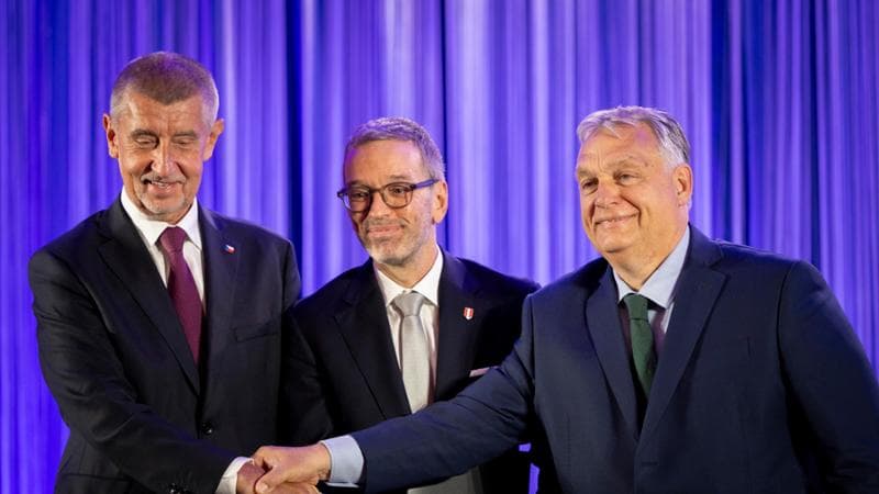 Herbert Kickl tra il ceco Andrej Babis e l'ungherese Viktor Orban