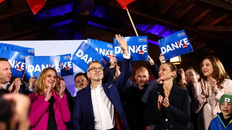 Vienna, 29 settembre: Herbert Kickl festeggia i risultati elettorali