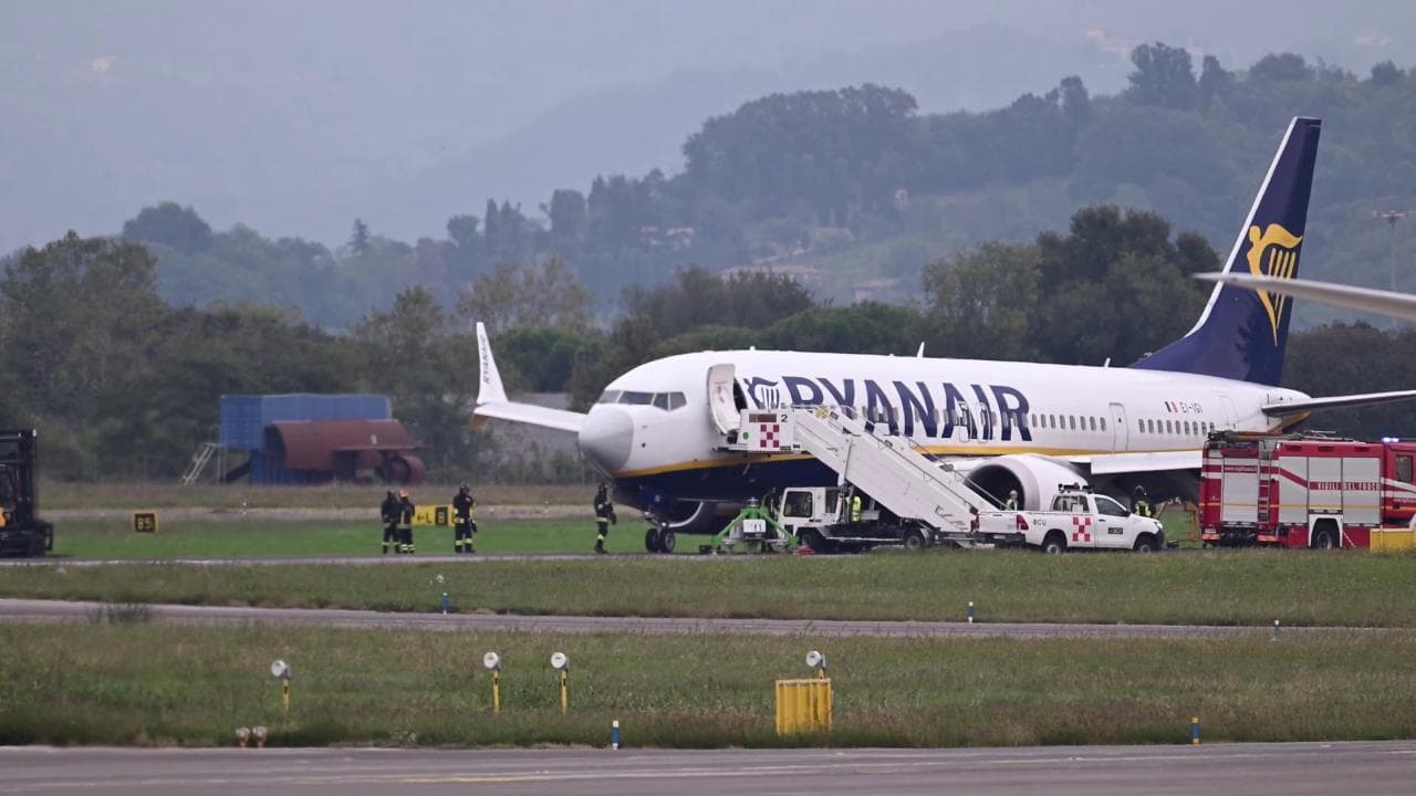 Orio al Serio, scoppia pneumatico ad aereo Ryanair: scalo momentaneamente chiuso