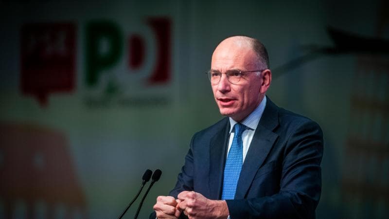 16/12/2023 Roma, sociale, verde, giusta la due giorni organizzata dal Partito Democratico per immaginare insieme un'Europa diversa. Nella foto Enrico Letta
