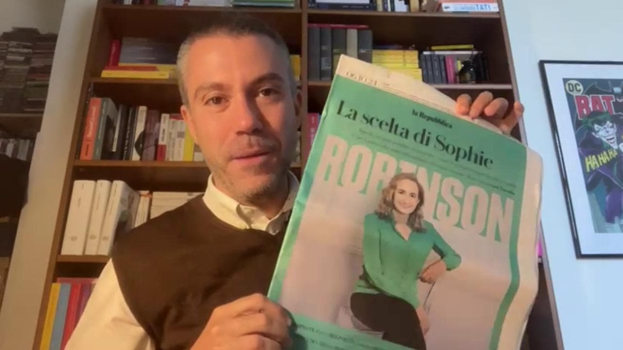 Saverio Raimondo: "Se volete cambiare il colore della vostra casa, ispiratevi alla copertina di Robinson"