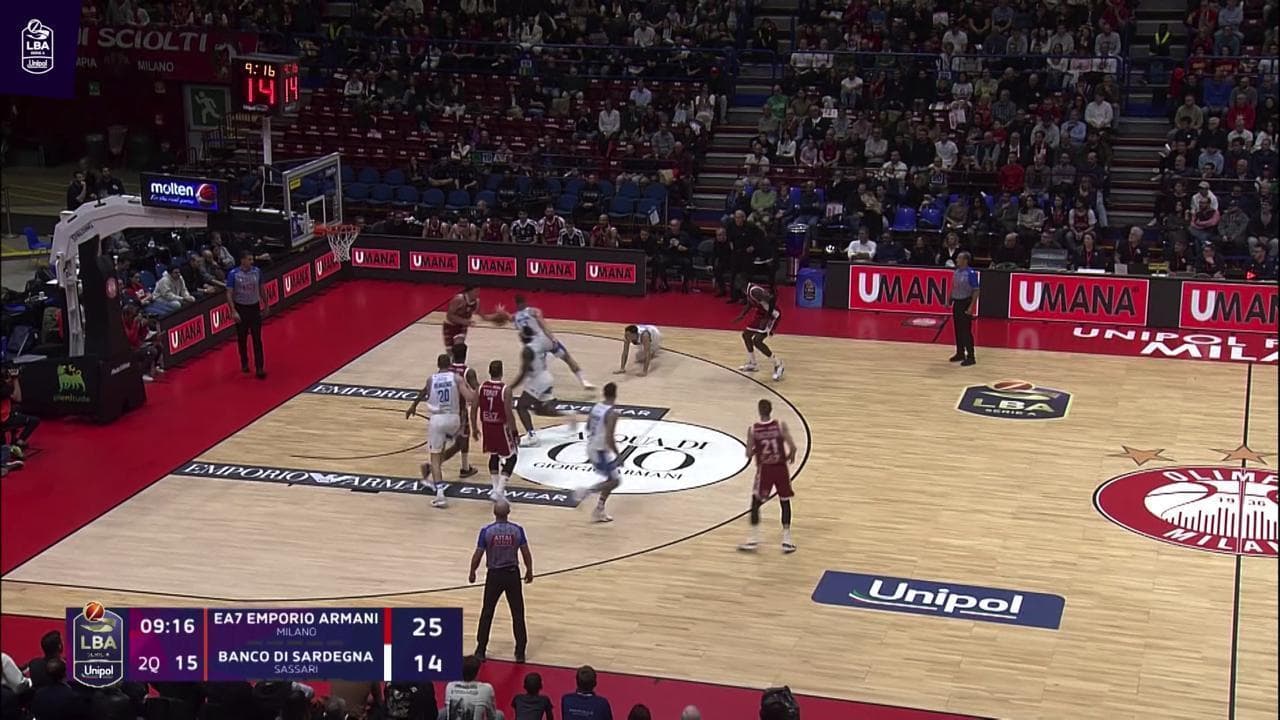 Basket serie A, gli highlights di Milano - Sassari
