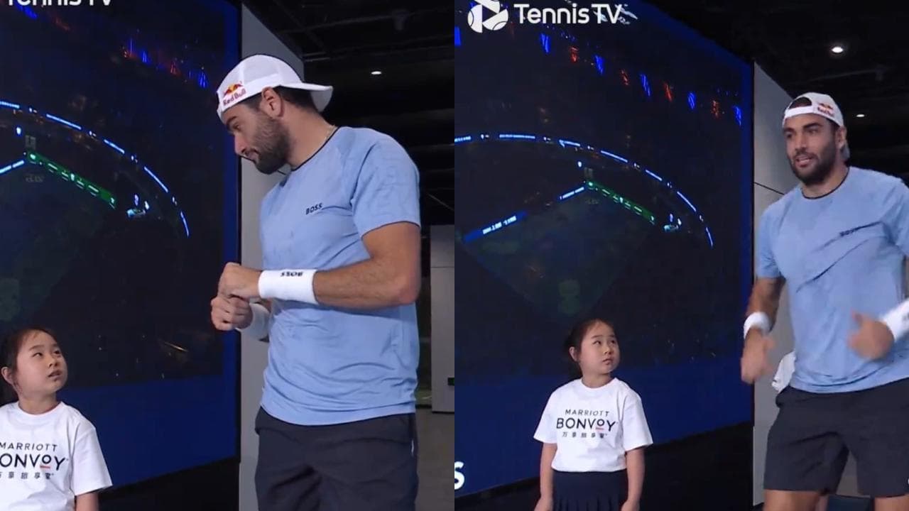 Berrettini e la mascotte a Shanghai: "Tu hai 7 anni? Io ne ho 28, beata te!"