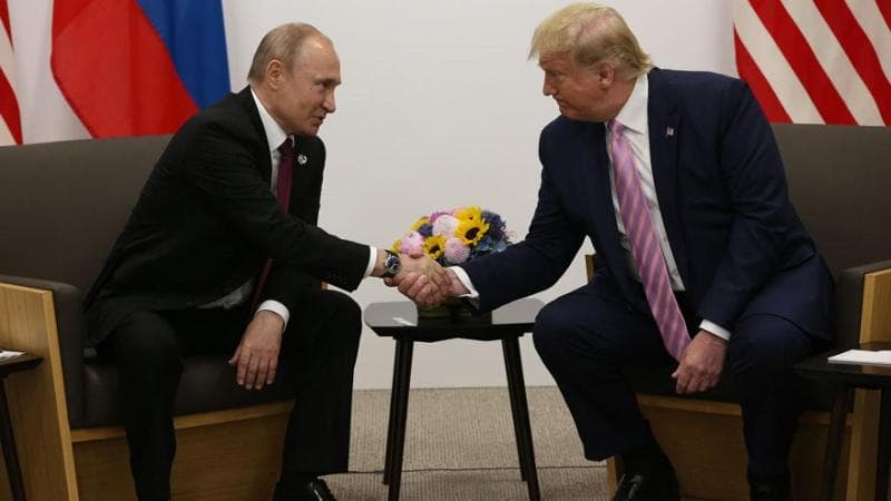 Putin e Trump al G20 di Osaka nel 2019