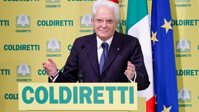 Il Presidente della Repubblica, Sergio Mattarella durante la celebrazione degli 80 anni della Coldiretti, Roma 8 ottobre 20224. ANSA/FABIO FRUSTACI