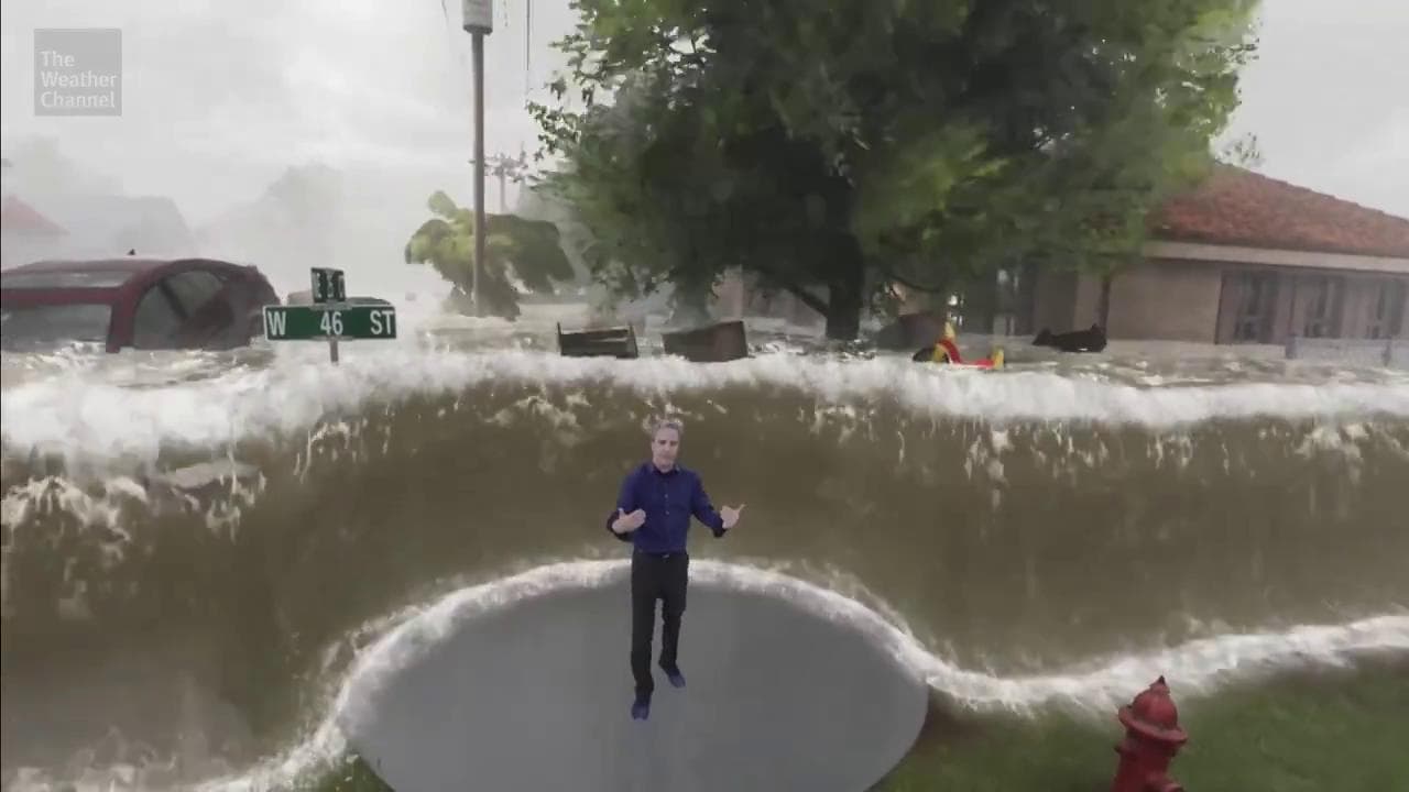 La potenza distruttiva dell'uragano Milton nella simulazione di Weather Channel