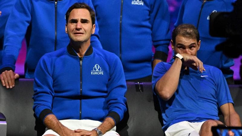 Federer e Nadal al ritiro di Roger nel 2022