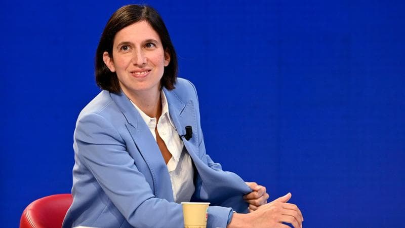 Roma, 10 ottobre: la segretaria del Pd, Elly Schlein, in tv a L’aria che tira