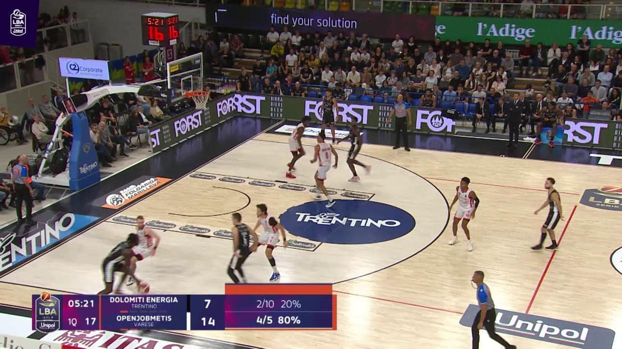 Basket serie A, gli highlights di Trentino-Varese