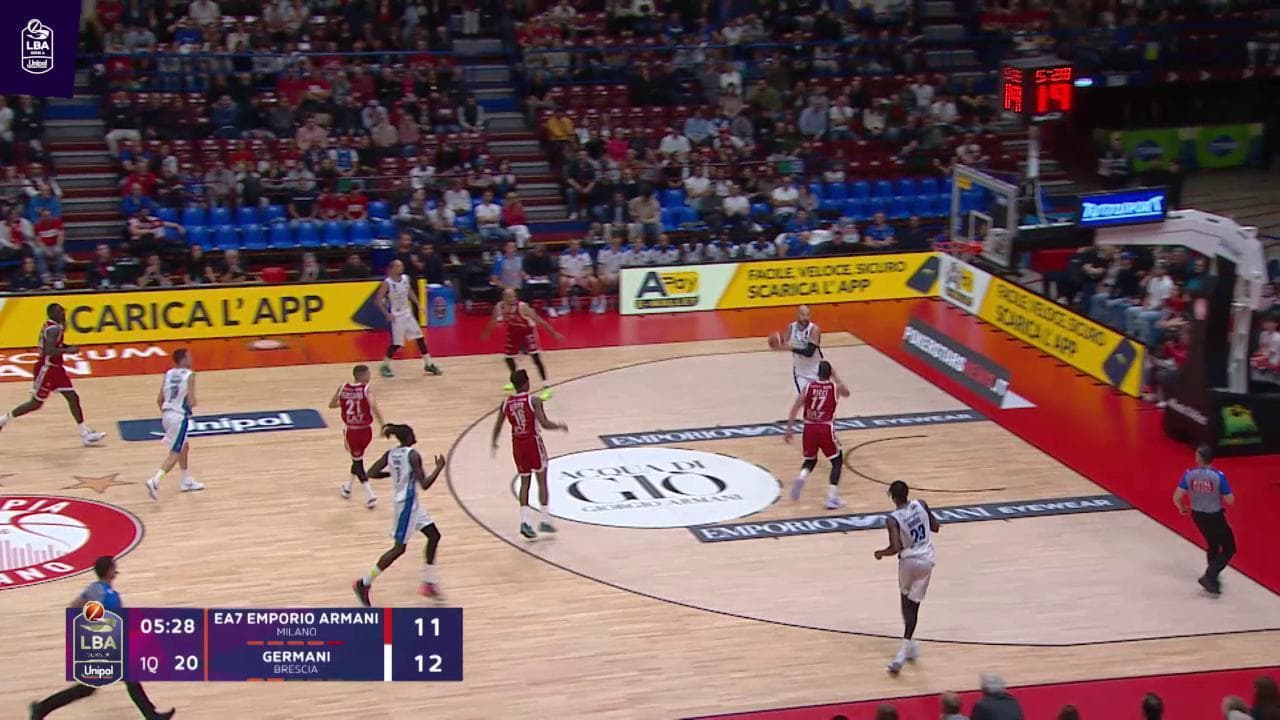 Basket serie A, gli highlights di Milano-Brescia