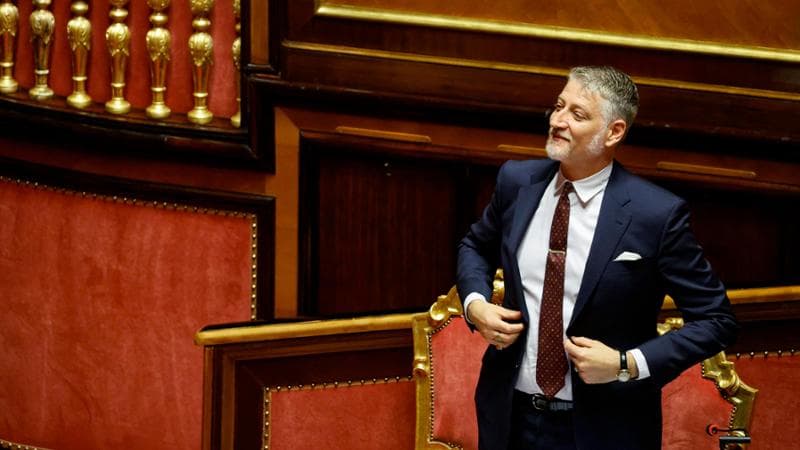 Roma, 10 ottobre: il ministro della Cultura, Alessandro Giuli, durante il Question Time al Senato