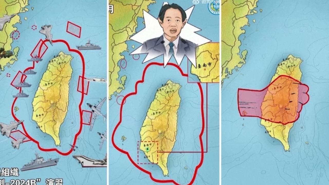 Taiwan, l'animazione della propaganda cinese: il premier "diavolo" schiacciato dal pugno armato di Pechino