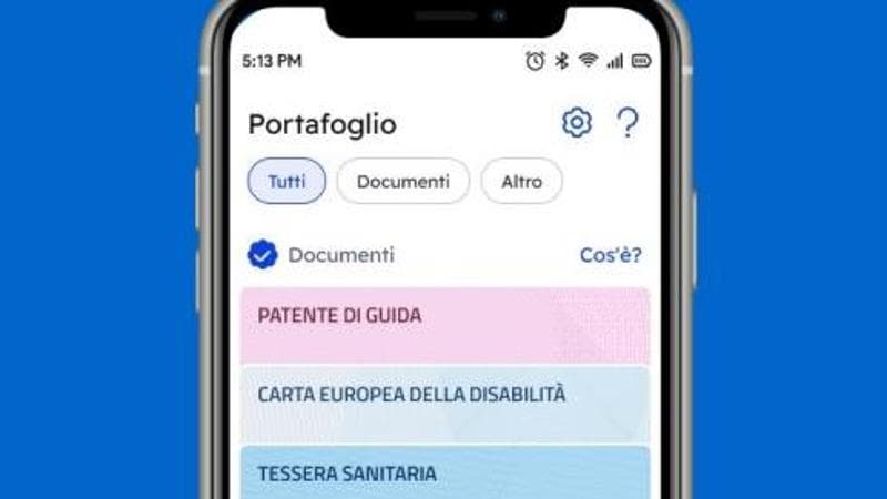 Un immagine del portafoglio digitale all'interno dell'app IO