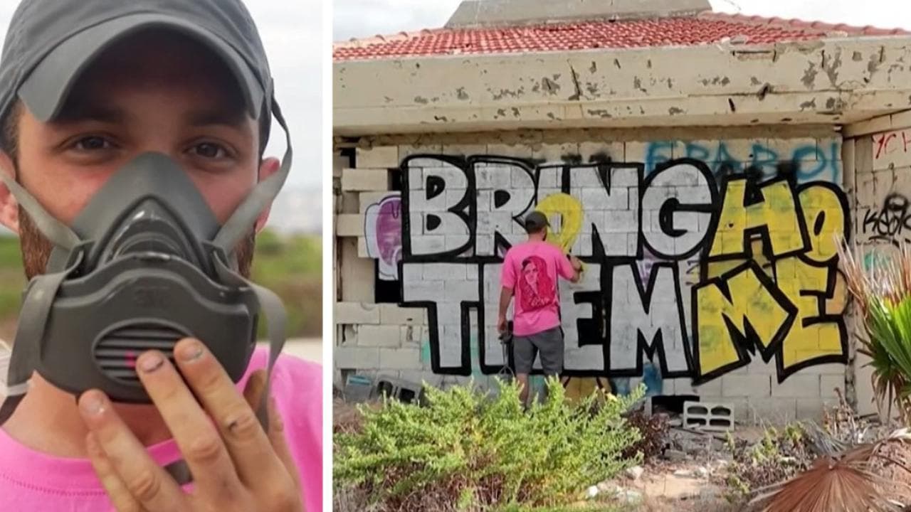 Israele, i murales del writer Eran dedicati agli ostaggi: "Riportiamoli a casa"