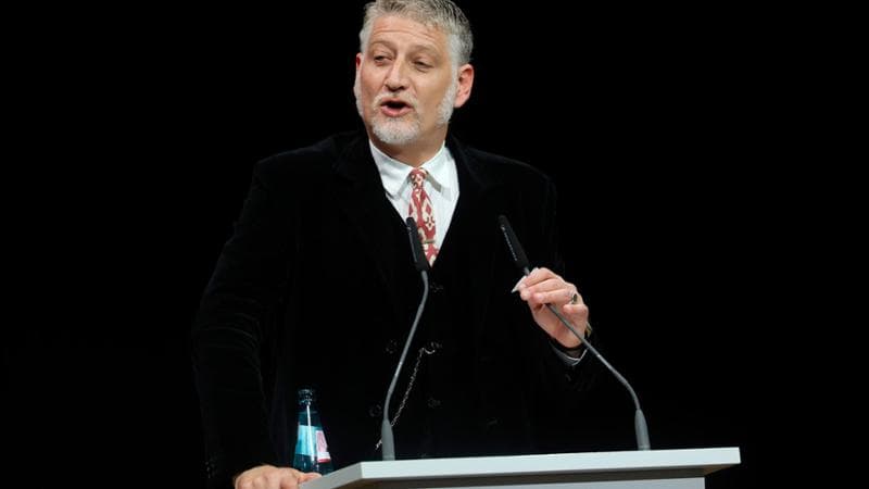 Il ministro della Cultura Alessandro Giuli alla Buchmesse di Francoforte, 15 Ottobre 2024
