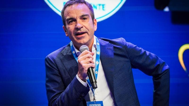 Il presidente della regione Calabria Roberto Occhiuto nel corso del convegno di Forza Italia, Un futuro di Libertà, Paestum (Salerno) 30 Settembre 20203. ANSA/CESARE ABBATE